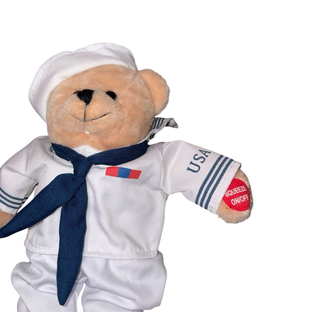 Chantilly Lane 11" Navy Bear American Military Heroes SINGS Anchors Aweigh WORKS - Picture 7 of 9